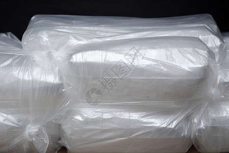 塑料袋设计桌面上的透明塑料袋背景