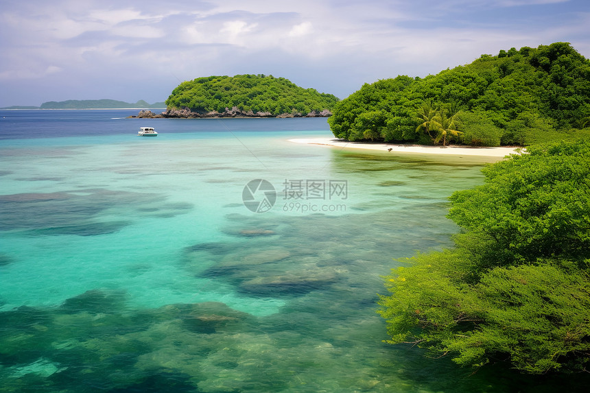 海中岛屿的美丽景观图片