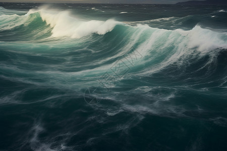 海中翻滚的海浪背景图片