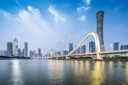 壮观的珠江大桥建筑背景图片