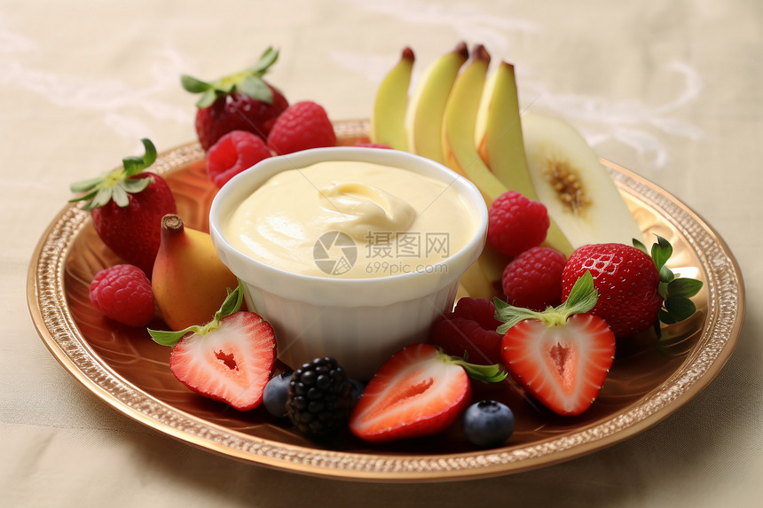 营养丰富的水果酸奶图片