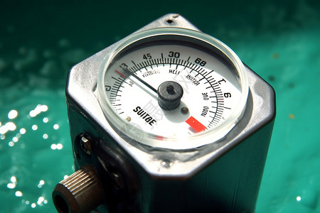 表盘指针现代小巧的水压测量计背景