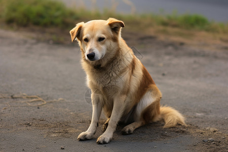 孤独的流浪狗背景图片