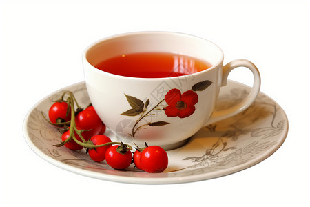 健康养生的玫瑰果泡茶背景图片