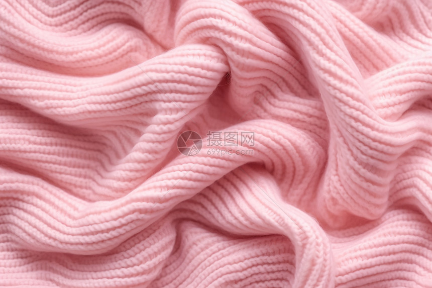 柔软粉色毛衣布料图片