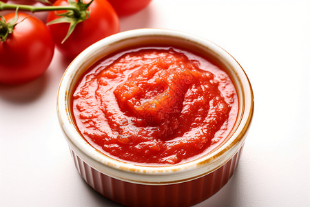 新鲜熬制的番茄酱背景图片