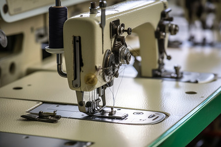 工业缝纫机缝纫机上的双针背景