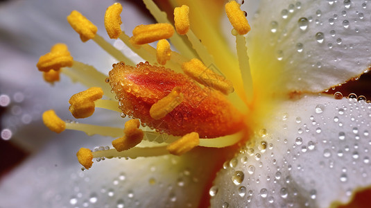 花蕊上覆盖的花粉背景图片
