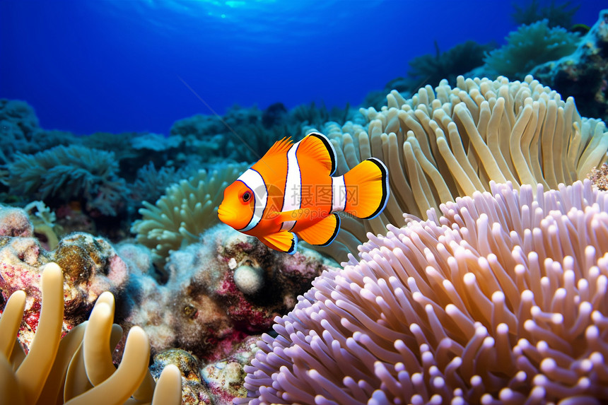 小丑鱼和珊瑚礁图片