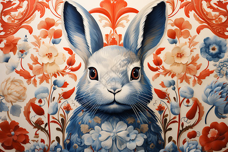 兔年设计的老鼠插画背景图片