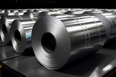 金属加工厂生产的铝箔钢卷背景