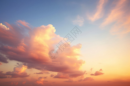 夕阳余晖下天空背景图片