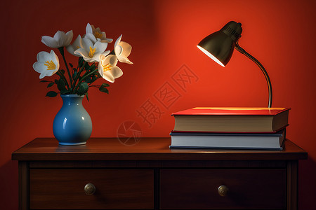 桌上的台灯背景图片