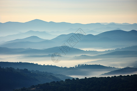 自然的蓝色山脉背景图片