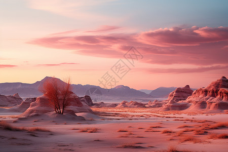 沙子石头粉色沙丘沙漠设计图片
