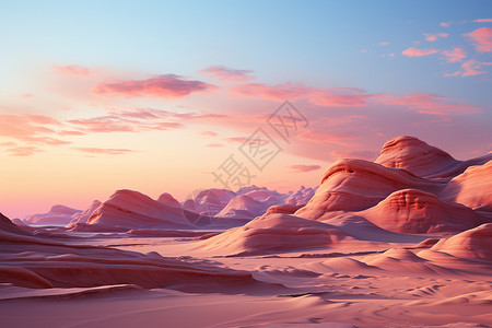 粉色夕阳沙漠背景图片