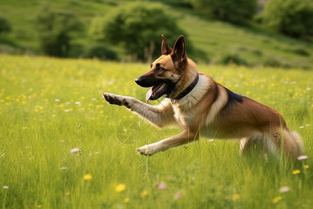 快乐奔跑的小狗背景图片