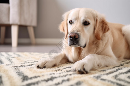 聪明伶俐的金毛犬背景图片