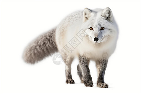 站立着的白色狐狸高清图片