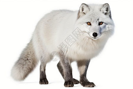 白色的野生狐狸背景图片