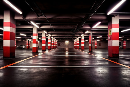黑暗的地下停车场背景图片