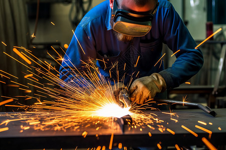 工厂内正在焊接的男士背景图片