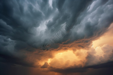 风暴前壮观的云层背景图片