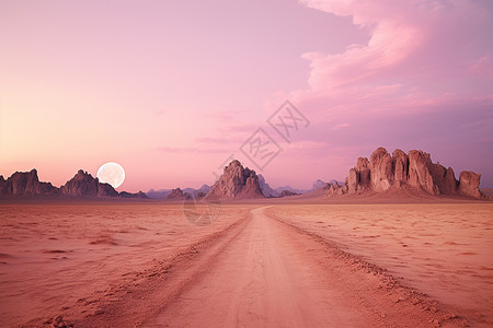 粉色暮光中的迷人之旅背景图片