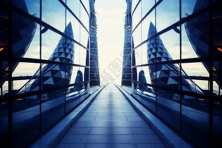 城市玻璃建筑背景图片