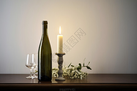 玻浪漫的烛光晚餐背景