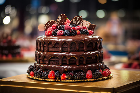 鲜果蛋糕甜蜜的巧克力蛋糕背景