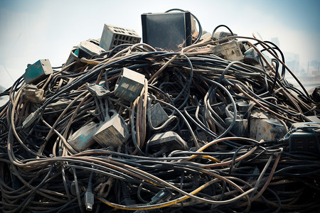 工业废弃废弃电子设备背景