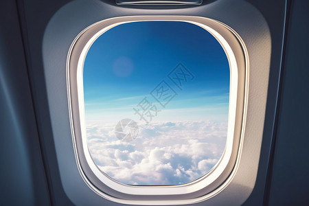 睡在云端在云端飞行的飞机背景