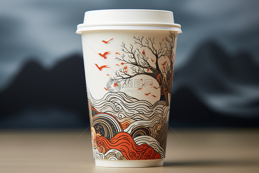 传统艺术的咖啡杯图片