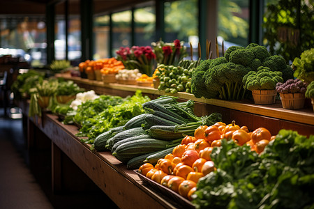 超市的新鲜蔬菜背景图片