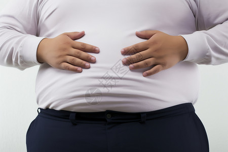 脂肪消耗肥胖的大肚男子背景
