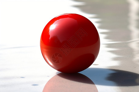 反光球一颗红色塑料球背景