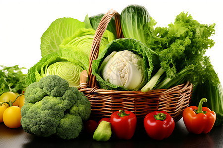 一篮子蔬菜背景图片