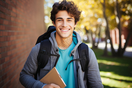 背着书包的男学生背景图片