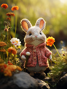红衣小兔子的奇妙冒险背景图片