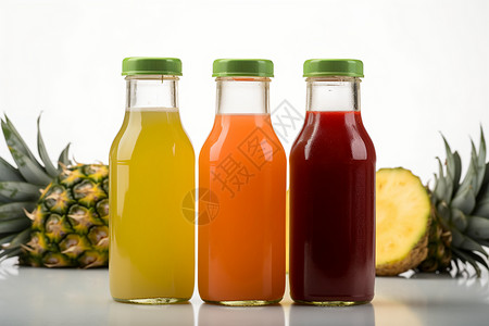 三瓶果汁背景图片