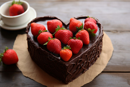 心形蛋糕心形草莓慕斯蛋糕高清图片