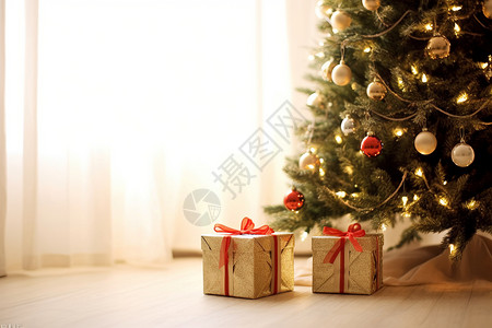 圣诞树礼物背景图片