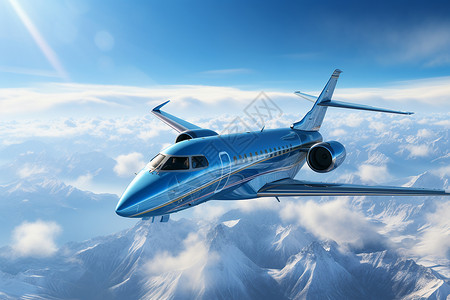 蓝色喷气式飞机背景图片