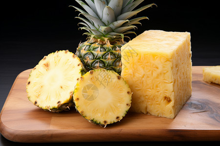 美味多汁的菠萝水果背景图片