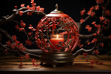 春节圆圆红灯笼背景