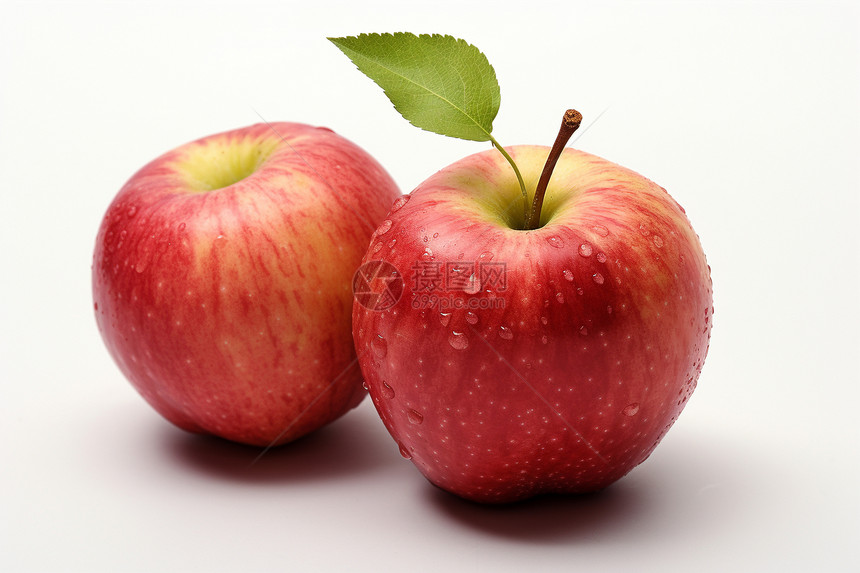 果香四溢的两个苹果图片