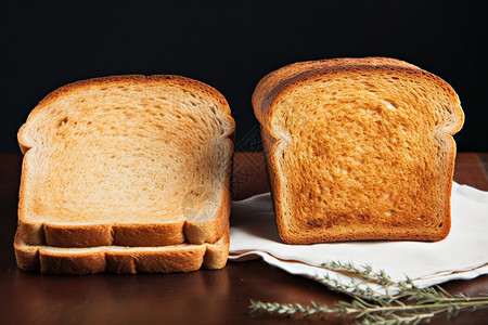 烤面包片餐桌上的面包背景