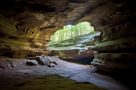 幽静的自然山洞高清图片