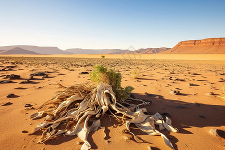 荒漠中的枯树背景图片